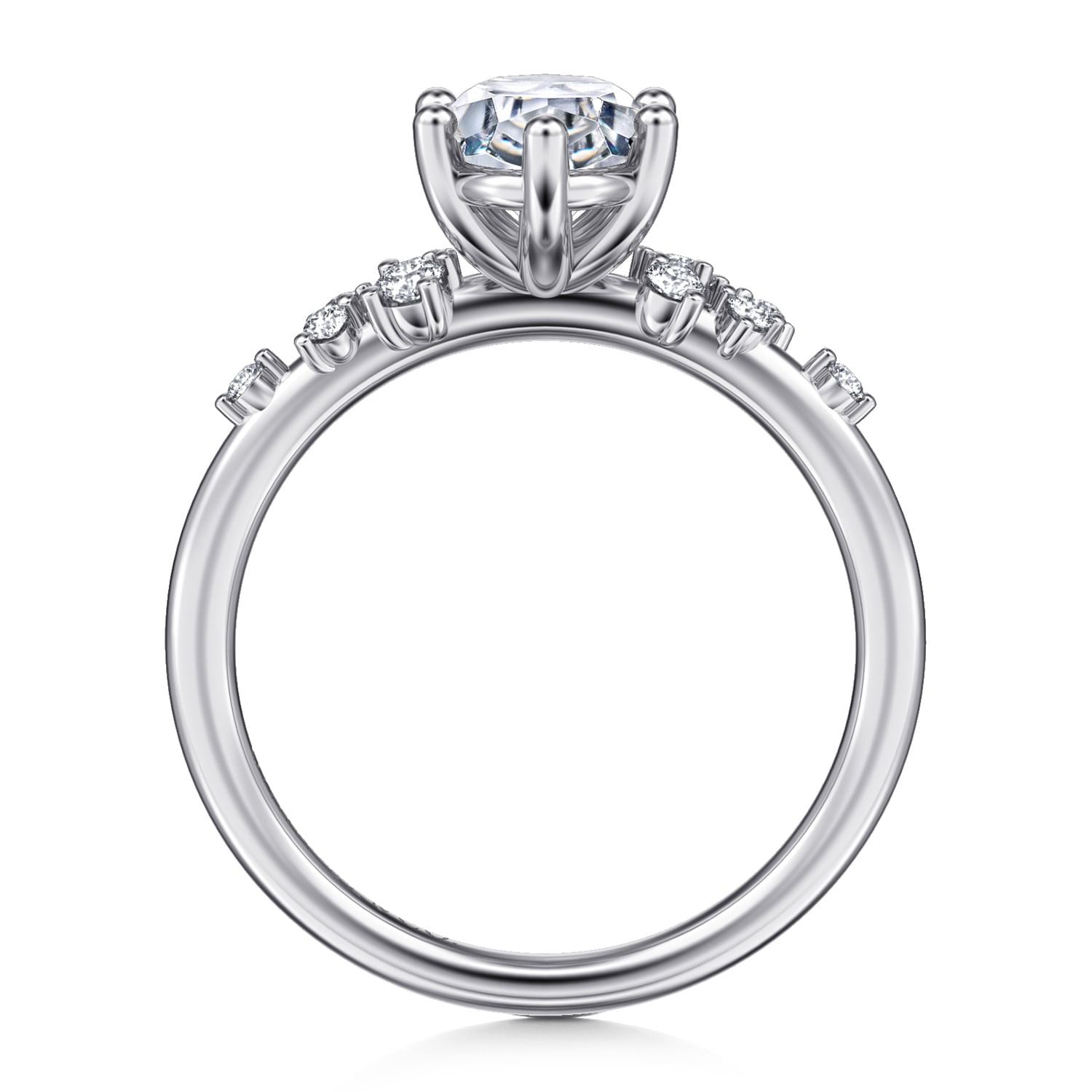 Reena - 14K White Gold Oval Diamond Engagement Ring