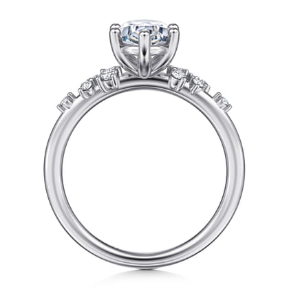 Reena - 14K White Gold Oval Diamond Engagement Ring