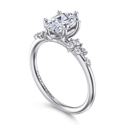 Reena - 14K White Gold Oval Diamond Engagement Ring