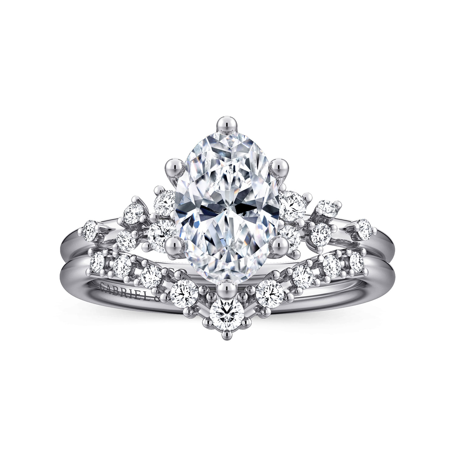 Reena - 14K White Gold Oval Diamond Engagement Ring