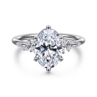 Reena - 14K White Gold Oval Diamond Engagement Ring