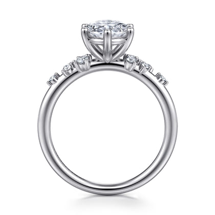 Reena - 14K White Gold Oval Diamond Engagement Ring