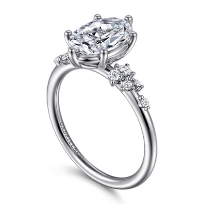 Reena - 14K White Gold Oval Diamond Engagement Ring