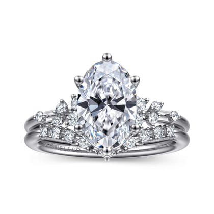 Reena - 14K White Gold Oval Diamond Engagement Ring