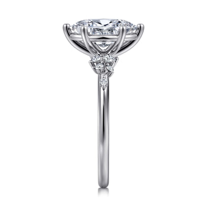 Reena - 14K White Gold Oval Diamond Engagement Ring