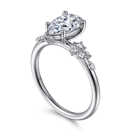 Reena - 14K White Gold Pear Shape Diamond Engagement Ring