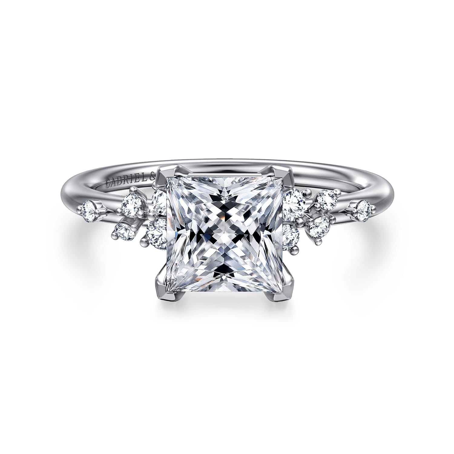 Reena - 14K White Gold Princess Cut Diamond Engagement Ring