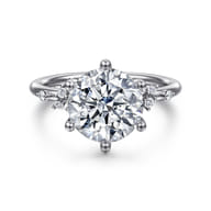 Reena - 14K White Gold Round Diamond Engagement Ring