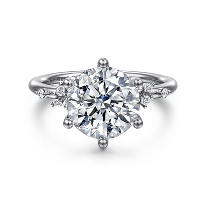 Reena - 14K White Gold Round Diamond Engagement Ring