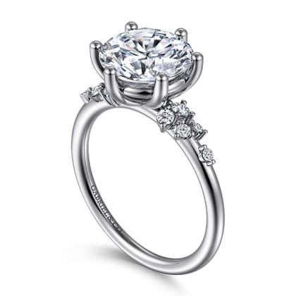 Reena - 14K White Gold Round Diamond Engagement Ring