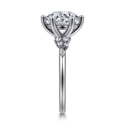 Reena - 14K White Gold Round Diamond Engagement Ring