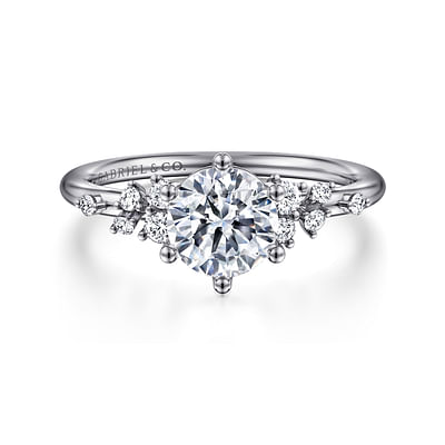 Reena - 14K White Gold Round Diamond Engagement Ring