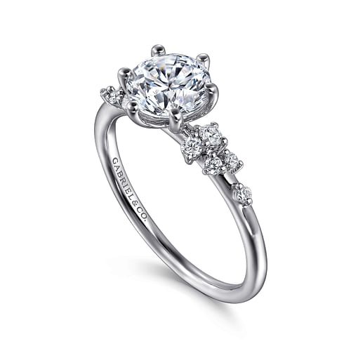 Reena - 14K White Gold Round Diamond Engagement Ring - 0.17 ct - Shot 3