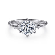 Reena - 14K White Gold Round Diamond Engagement Ring
