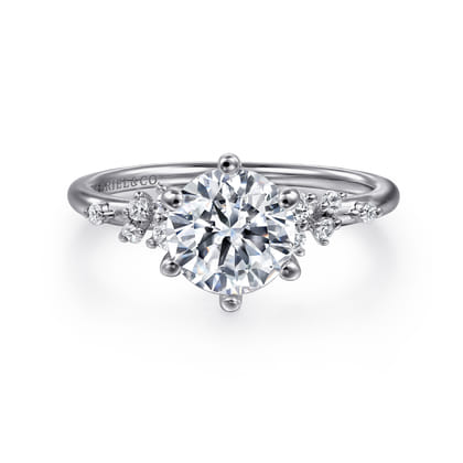 Reena - 14K White Gold Round Diamond Engagement Ring