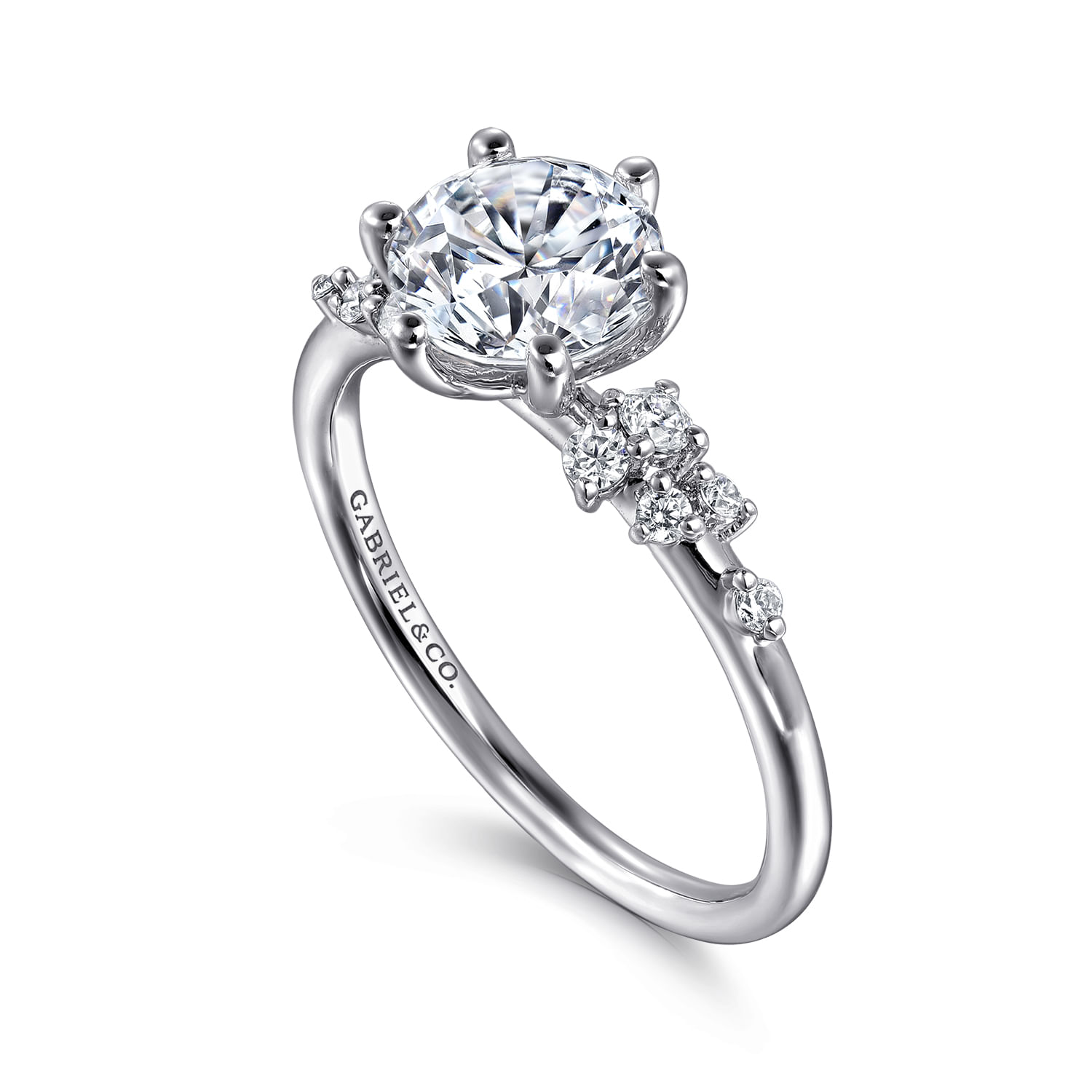 Reena - 14K White Gold Round Diamond Engagement Ring