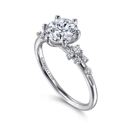 Reena - 14K White Gold Round Diamond Engagement Ring