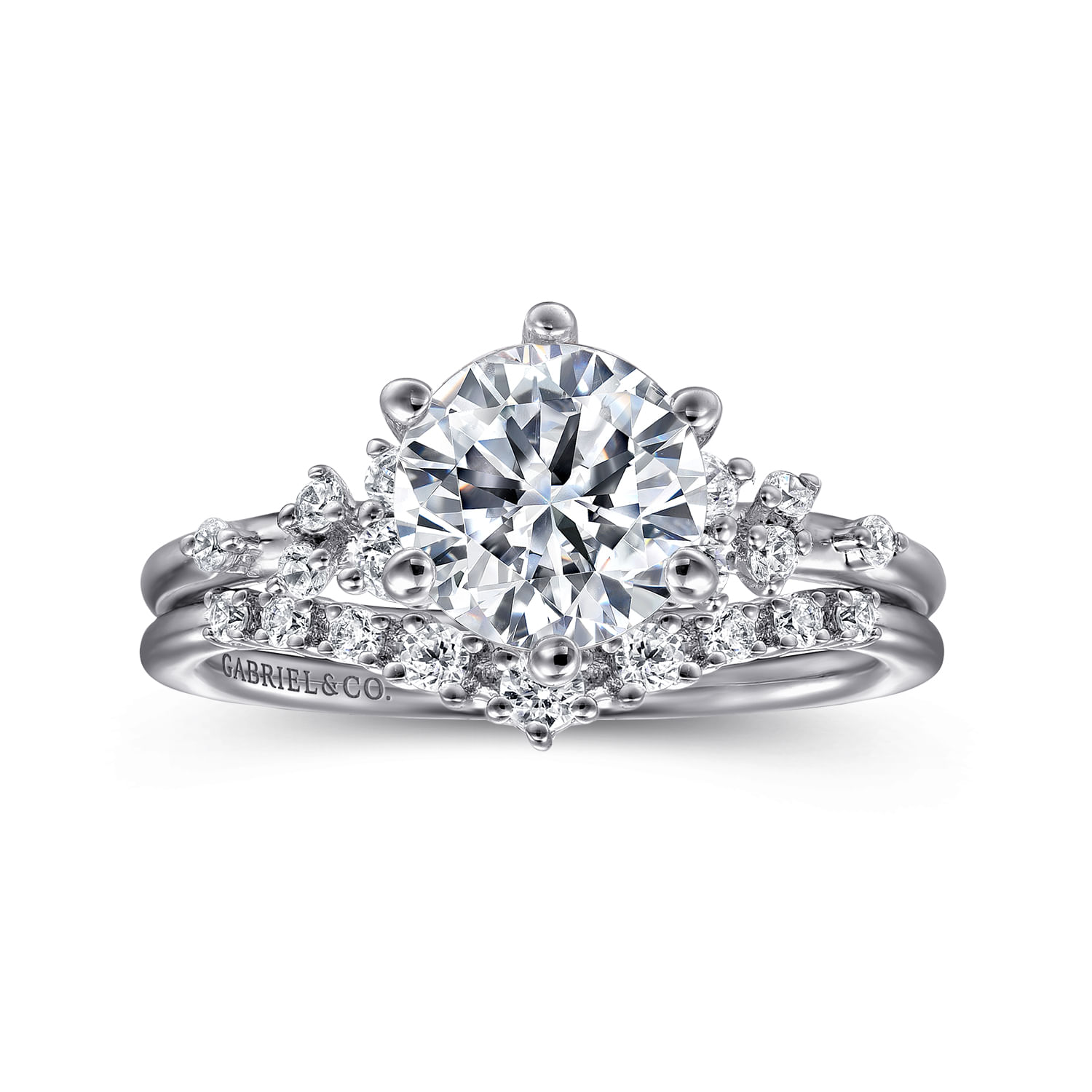 Reena - 14K White Gold Round Diamond Engagement Ring