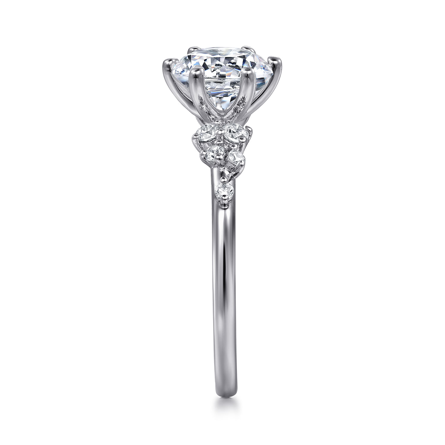 Reena - 14K White Gold Round Diamond Engagement Ring