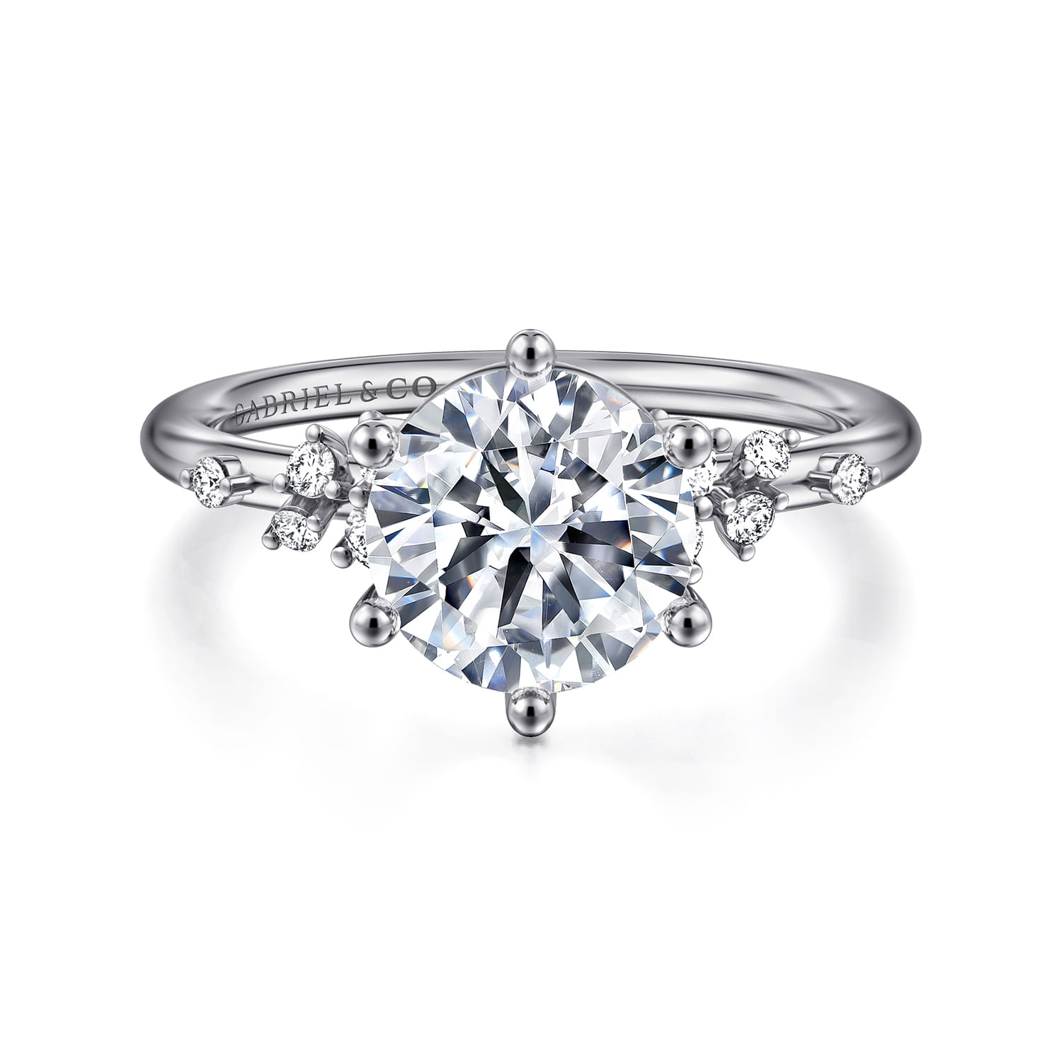 Reena - 14K White Gold Round Diamond Engagement Ring
