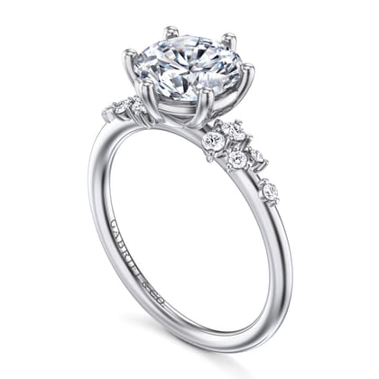 Reena - 14K White Gold Round Diamond Engagement Ring
