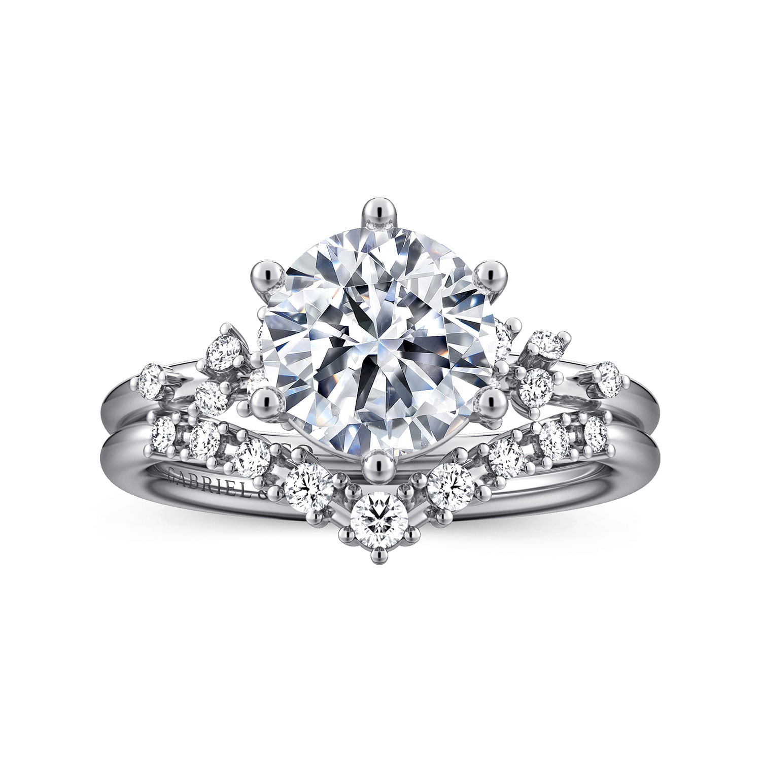 Reena - 14K White Gold Round Diamond Engagement Ring