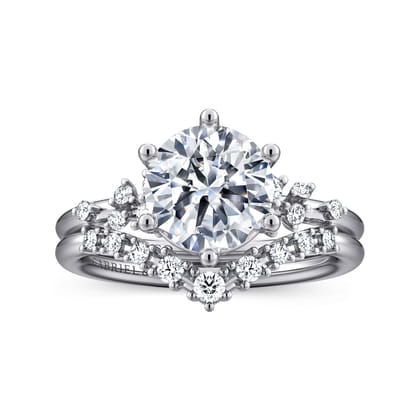 Reena - 14K White Gold Round Diamond Engagement Ring