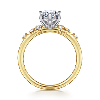 Reena - 14K White-Yellow Gold Oval Diamond Engagement Ring
