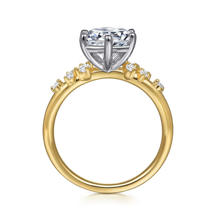 Reena - 14K White and Yellow Gold 6 Prong Diamond Engagement Ring