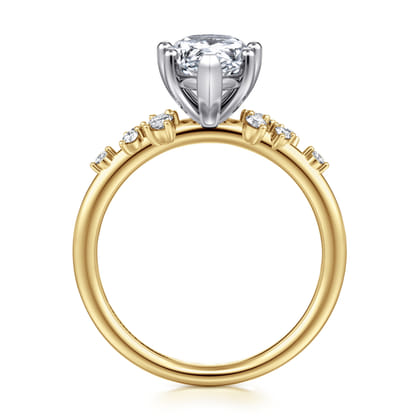 Reena - 14K White and Yellow Gold Pear Shape Diamond Engagement Ring