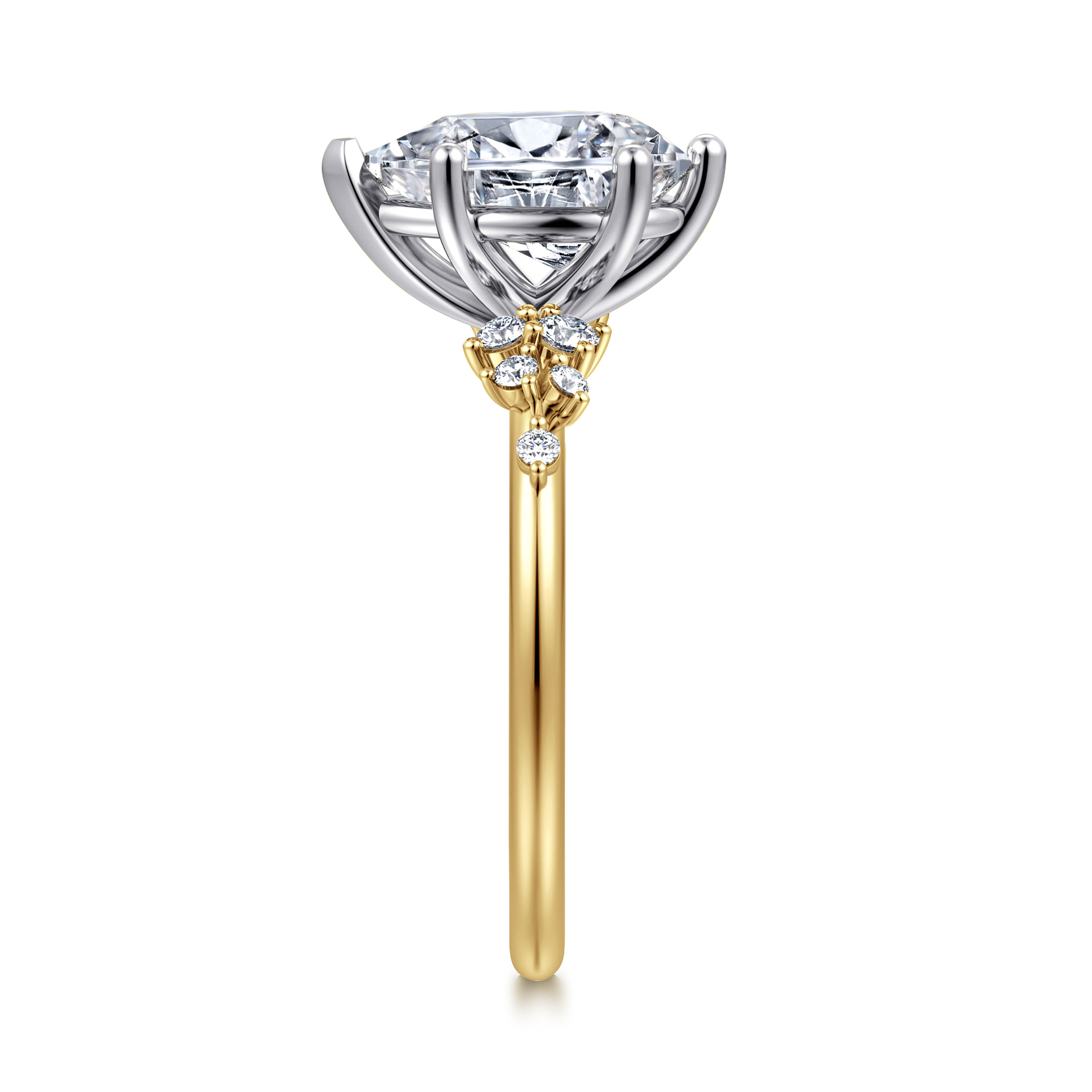 Reena - 14K White and Yellow Gold Pear Shape Diamond Engagement Ring