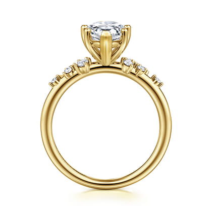 Reena - 14K Yellow Gold 6 Prong Pear Shape Diamond Engagement Ring