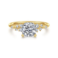 Reena - 14K Yellow Gold Cushion Cut Diamond Engagement Ring