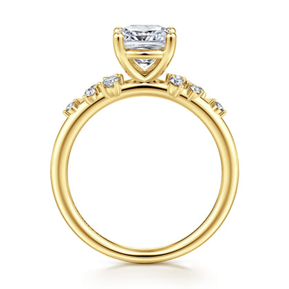 Reena - 14K Yellow Gold Cushion Cut Diamond Engagement Ring
