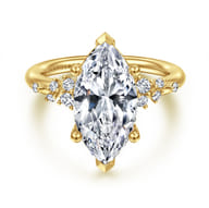 Reena - 14K Yellow Gold Marquise Shape Diamond Engagement Ring