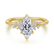Reena - 14K Yellow Gold Marquise Shape Diamond Engagement Ring