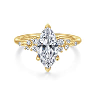 Reena - 14K Yellow Gold Marquise Shape Diamond Engagement Ring