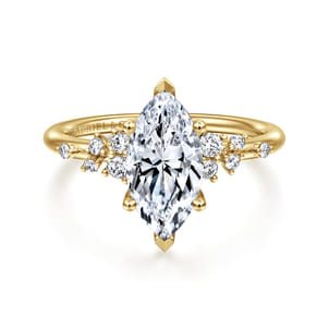 Reena - 14K Yellow Gold Marquise Shape Diamond Engagement Ring