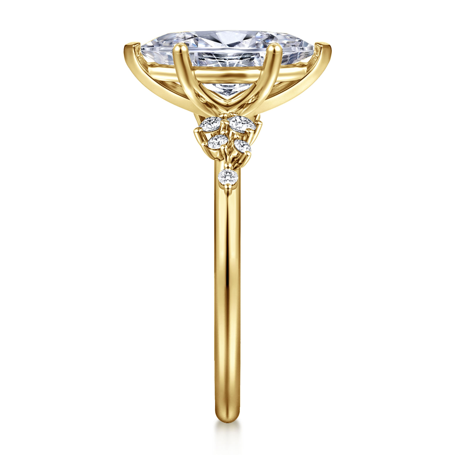 Reena - 14K Yellow Gold Marquise Shape Diamond Engagement Ring