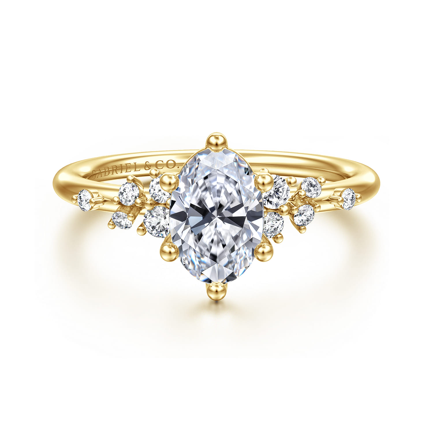 Reena - 14K Yellow Gold Oval Diamond Engagement Ring