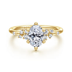 Reena - 14K Yellow Gold Oval Diamond Engagement Ring