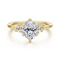 Reena - 14K Yellow Gold Oval Diamond Engagement Ring