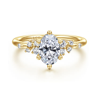 Reena - 14K Yellow Gold Oval Diamond Engagement Ring