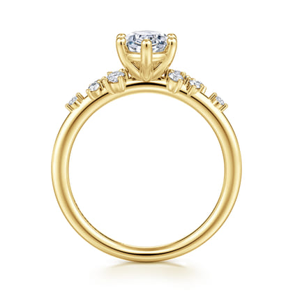 Reena - 14K Yellow Gold Oval Diamond Engagement Ring