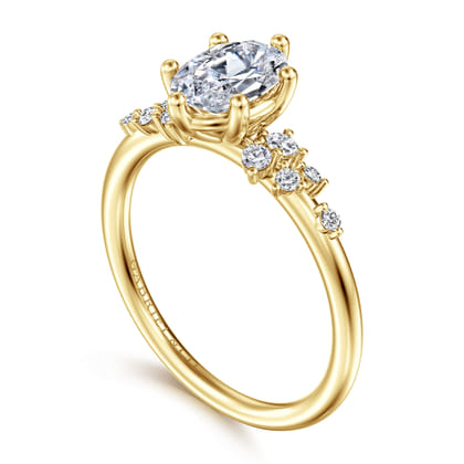 Reena - 14K Yellow Gold Oval Diamond Engagement Ring