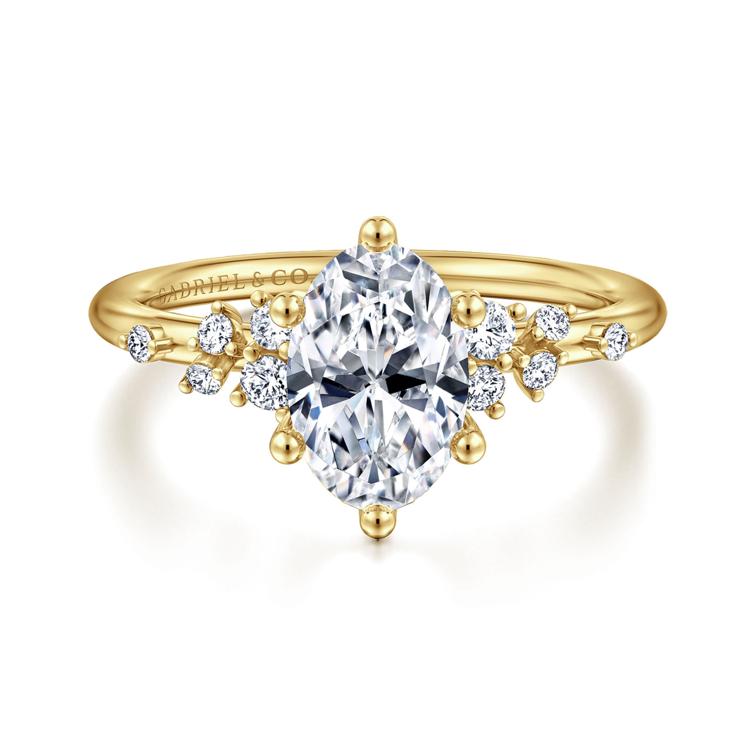 Reena - 14K Yellow Gold Oval Diamond Engagement Ring