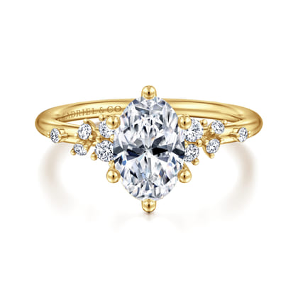 Reena - 14K Yellow Gold Oval Diamond Engagement Ring