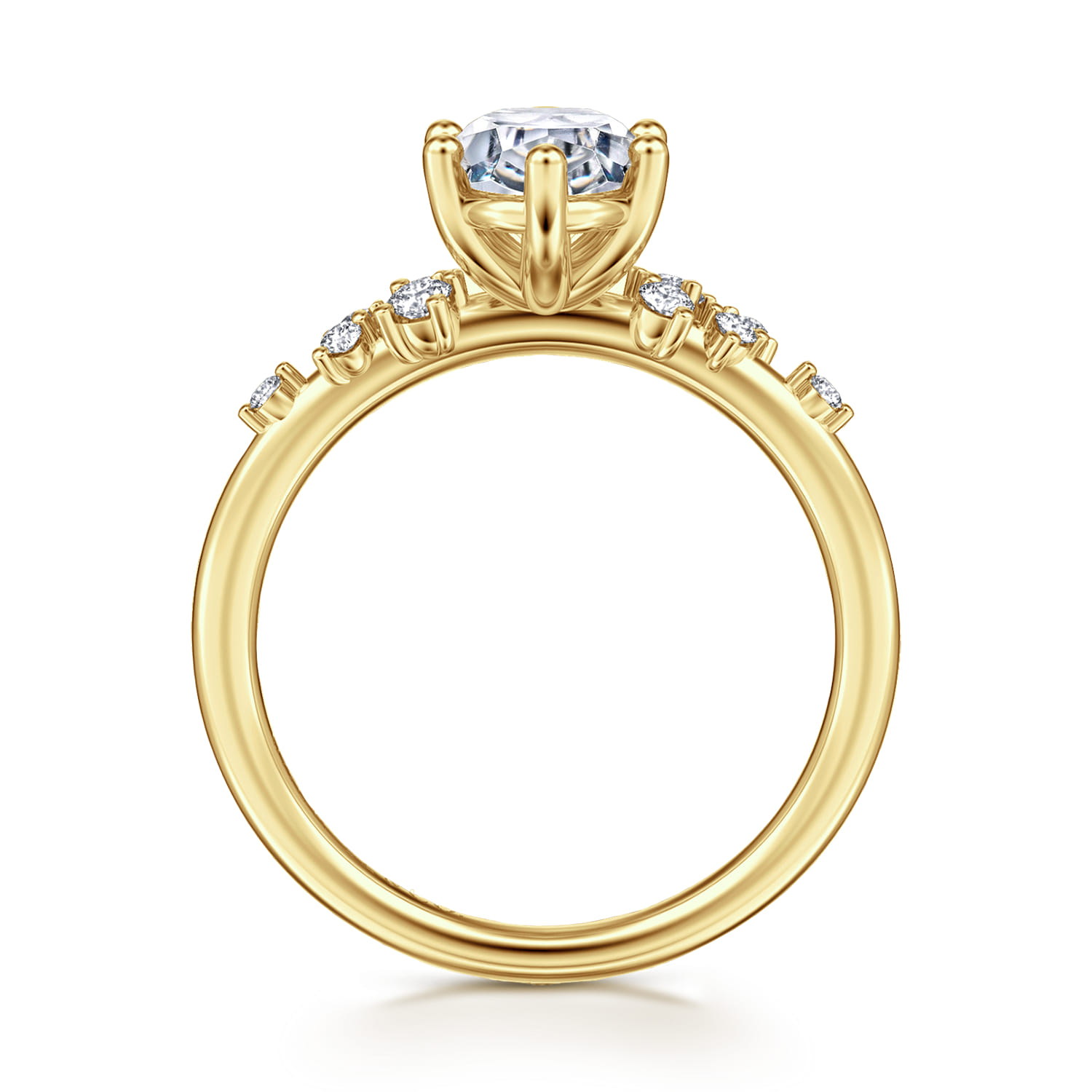 Reena - 14K Yellow Gold Oval Diamond Engagement Ring