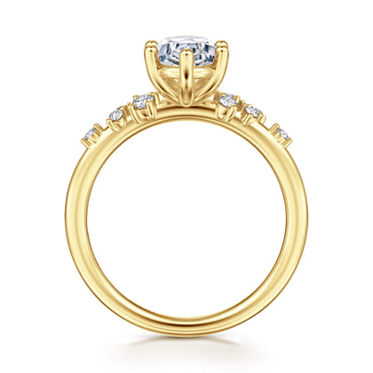 Reena - 14K Yellow Gold Oval Diamond Engagement Ring