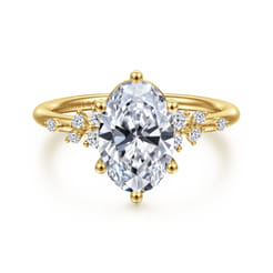 Reena - 14K Yellow Gold Oval Diamond Engagement Ring
